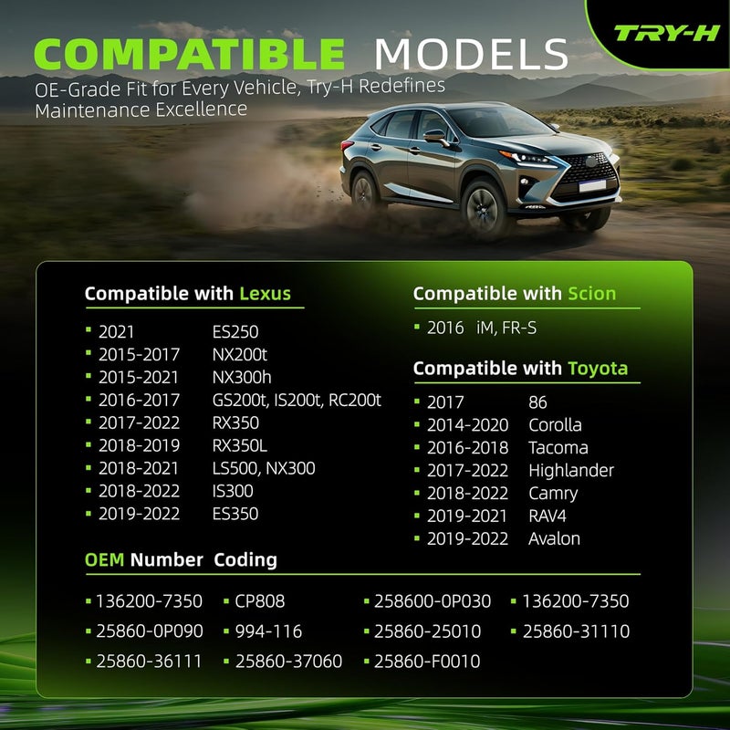 Try-H 136200-7350 Vaccum Switch Solenoid Valve For Toyota Corolla Tacoma Highlander Camry RAV4 Lexus NX200t NX300h GS200t IS200t RC200t Replace# 994-116 - Image 2